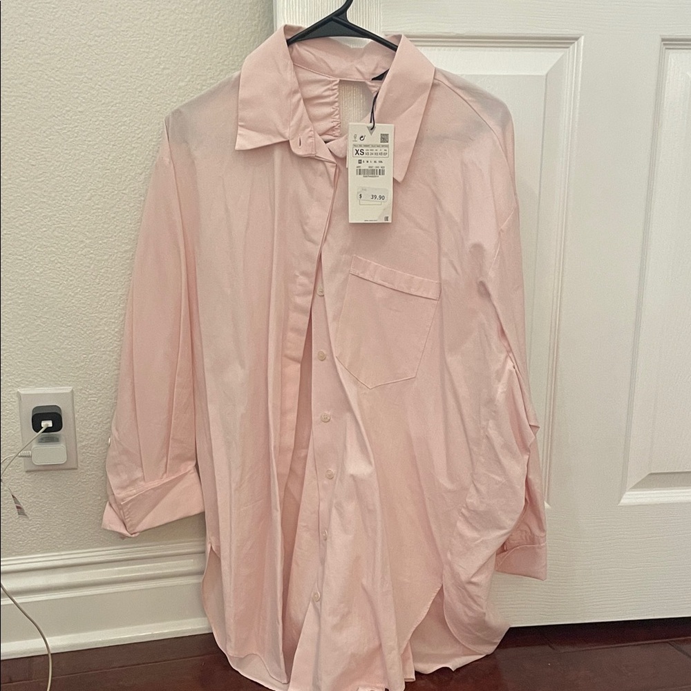 Zara oversized Women's Pink Blouse